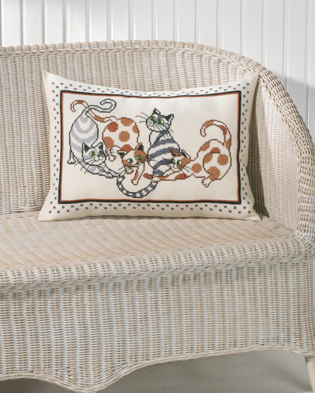 Borduurkit Kattenkussen 58 x 40 cm