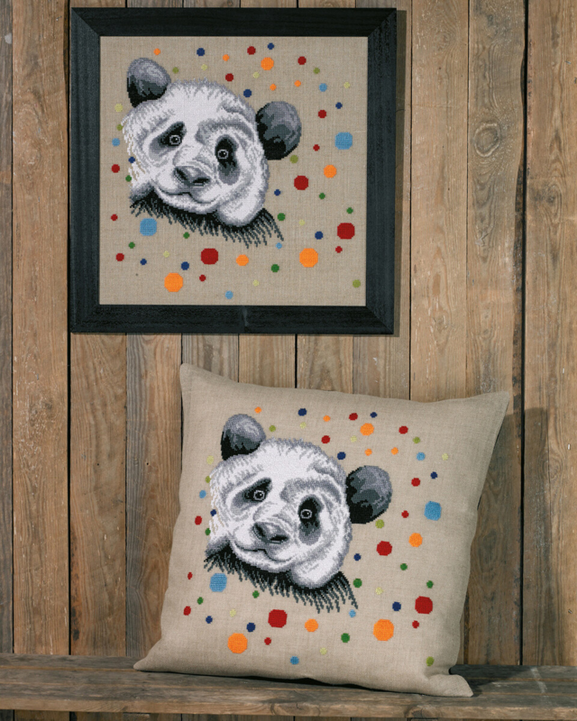Borduurpakket Panda 60 x 60 cm