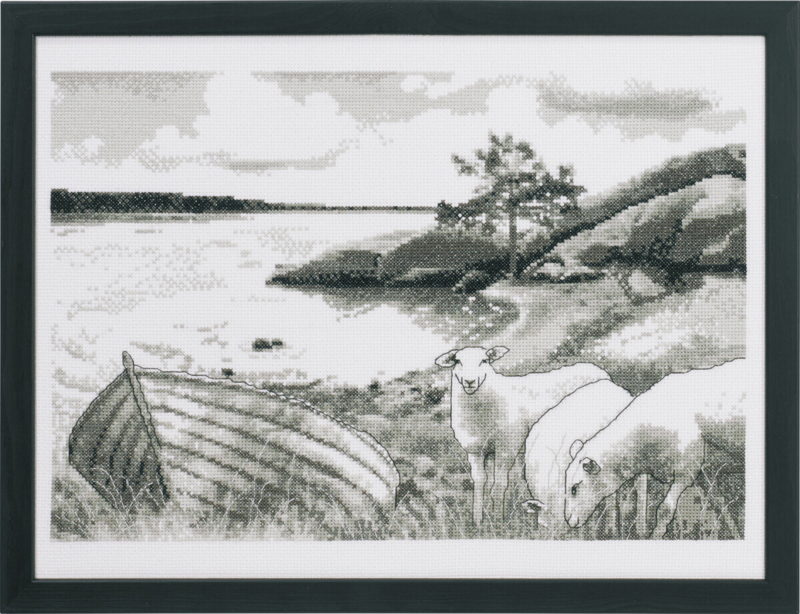 Borduurpakket Bij de zee 40 x 30 cm