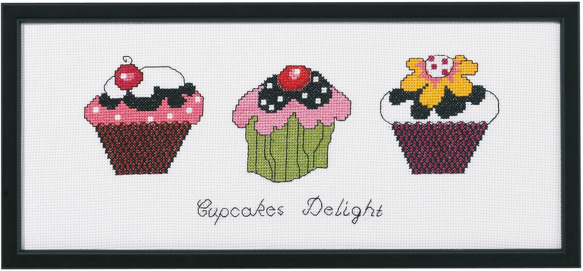 Borduurpakket Cupcakes R5496 36 x 15 cm