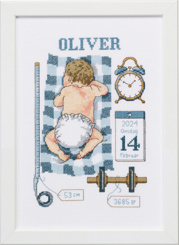 Borduurselkit Doopherinnering Oliver 21 x 30 cm