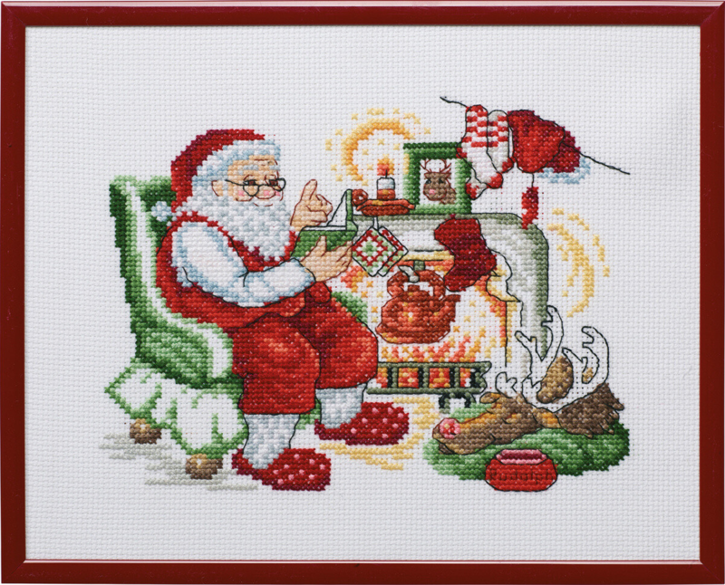 Borduurpakket Kerstman & Rudolf R5798 25 x 20 cm