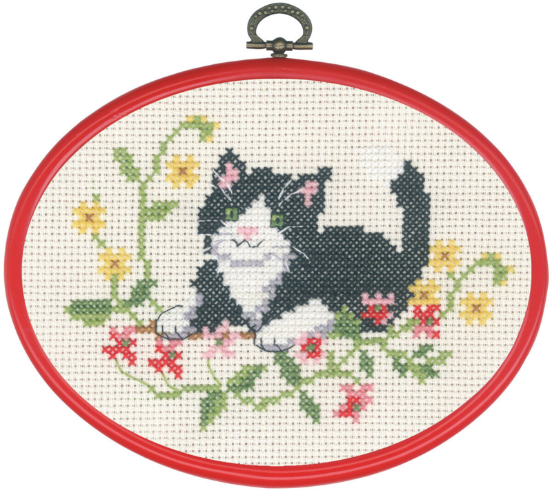 Borduurkit Zwarte kat m/5959/30 13 x 18 cm
