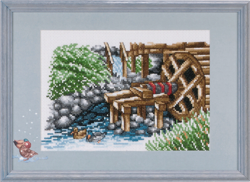 Borduurpakket Watermolen incl. PP2313 29 x 20 cm