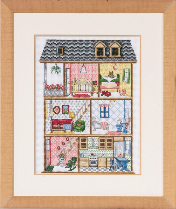 Borduurpakket Poppenhuis R5488/00 39x32 cm