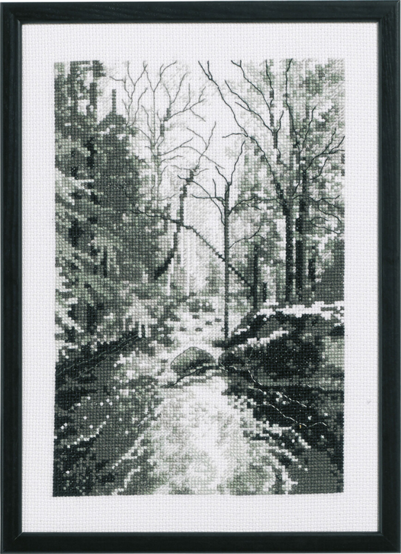 Borduurpakket Bosbeek 21 x 29 cm