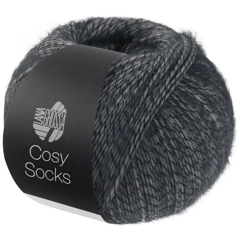 Lana Grossa Cosy Socks 07 Donkergrijs