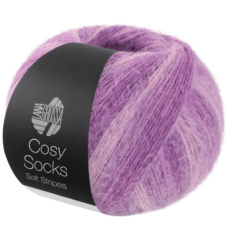 Lana Grossa Cosy Socks Soft Stripes 114 Lichtlila/lila/violet