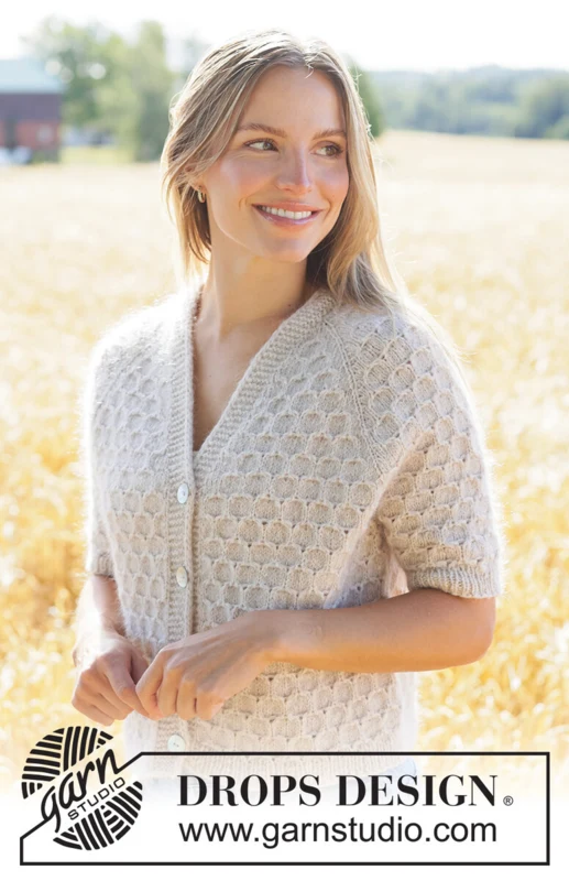 268-4 Perfectly Bee Cardigan by DROPS Design