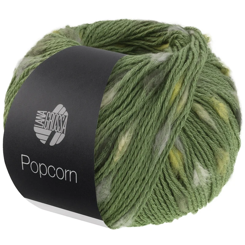 Lana Grossa Popcorn 15 Groen/gebroken wit/beige/pistache/donkergrijs