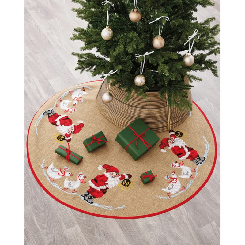 Kerstman en Ganzen Ø125 cm