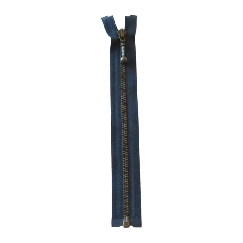 YKK Deelbare Metalen Rits 4 mm (25-65 cm) 560 Marineblauw, Antiek messing