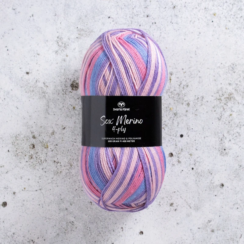 Svarta Fåret Sox Merino 4 ply 08 Bubblegumpop