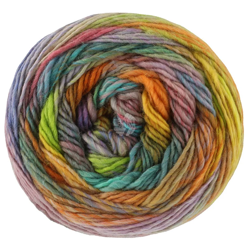 Lana Grossa Colorissimo 224 Erika/Pistache/Lentegroen/Bruin/Petrol/Geel/Oranje/Blauw/Roest/Beige/Pruimkleurig