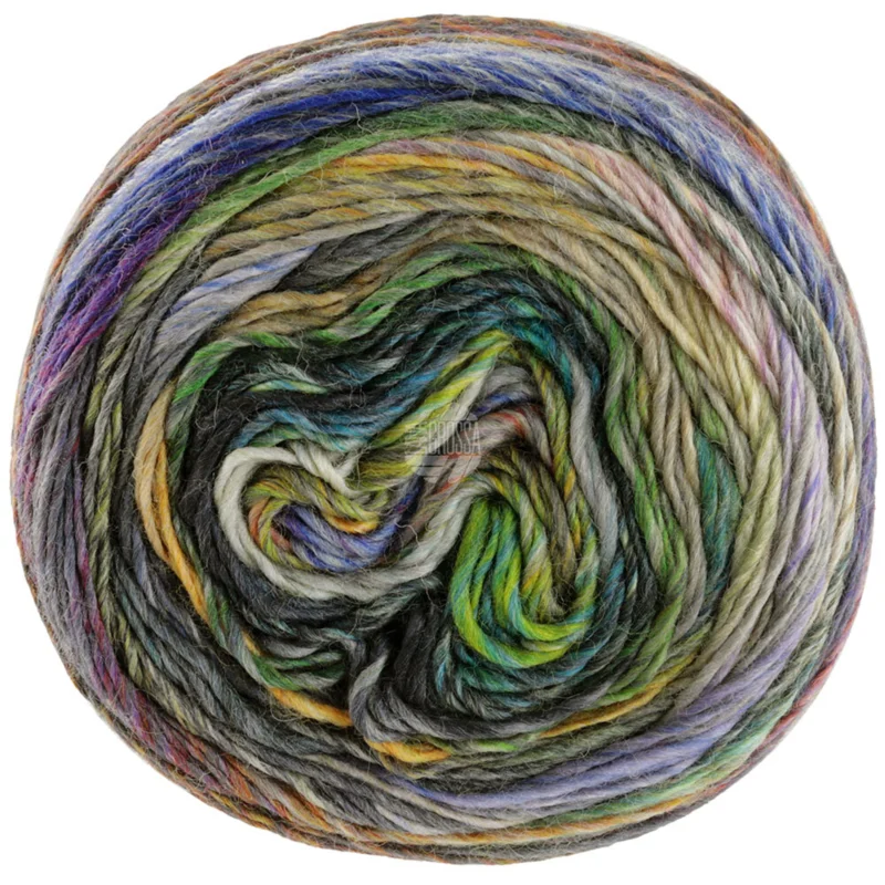 Lana Grossa Colorissimo 201 Lichtgrijs/Donkergrijs/IJsblauw/Petrol/Zachtroze/Oudroze/Grijsbruin/Olijf/Paars/Turkoois