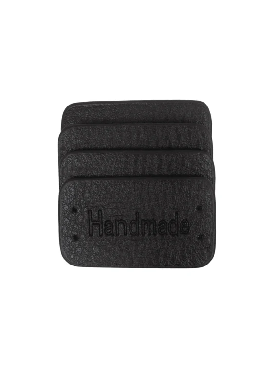 Go Handmade Handmade label, 4 stuks: Zwart