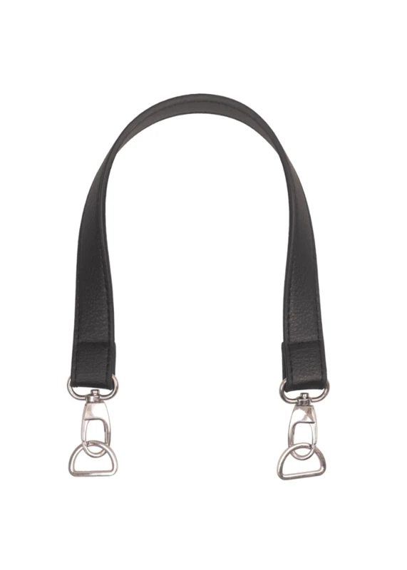 Go Handmade Tashengsel met Karabijnhaak en D-ring Zwart/Zilver