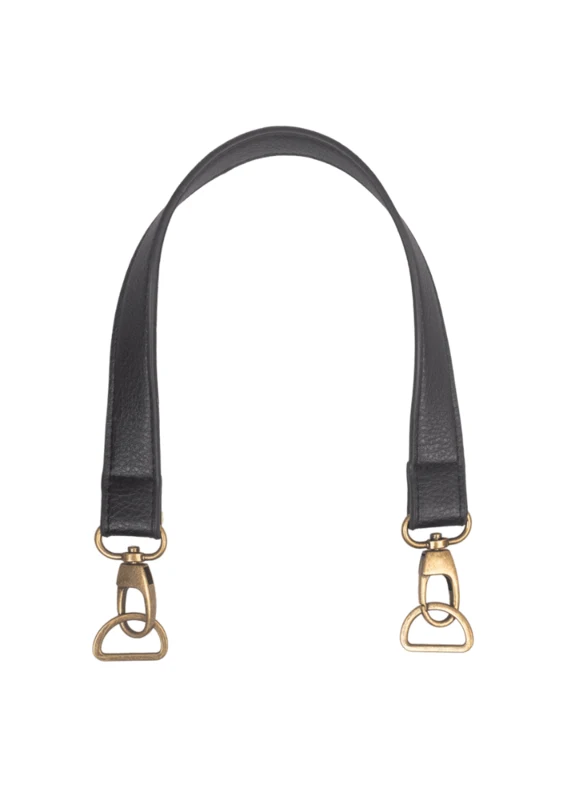 Go Handmade Tashengsel met Karabijnhaak en D-ring Zwart/Brons