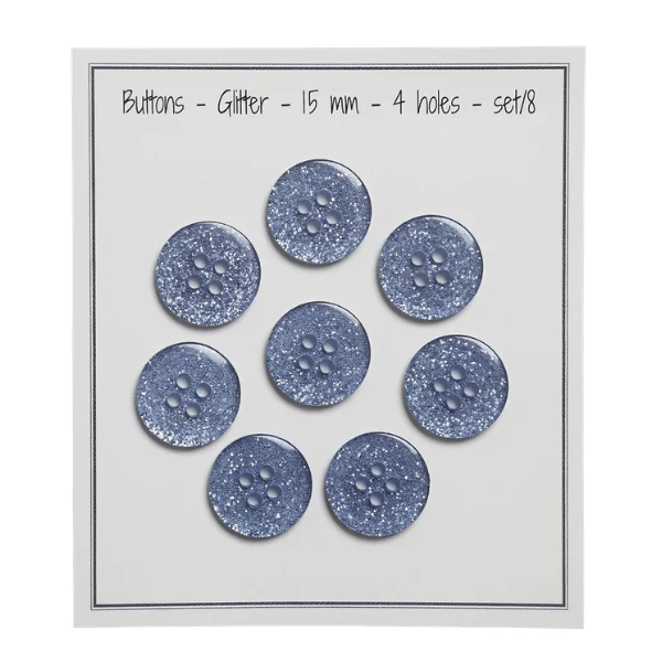 Go Handmade Glitterknopen Blauw