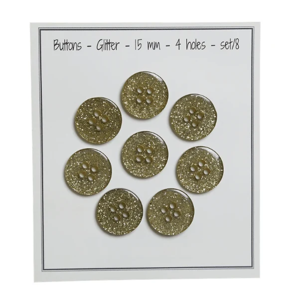 Go Handmade Glitterknopen Groen