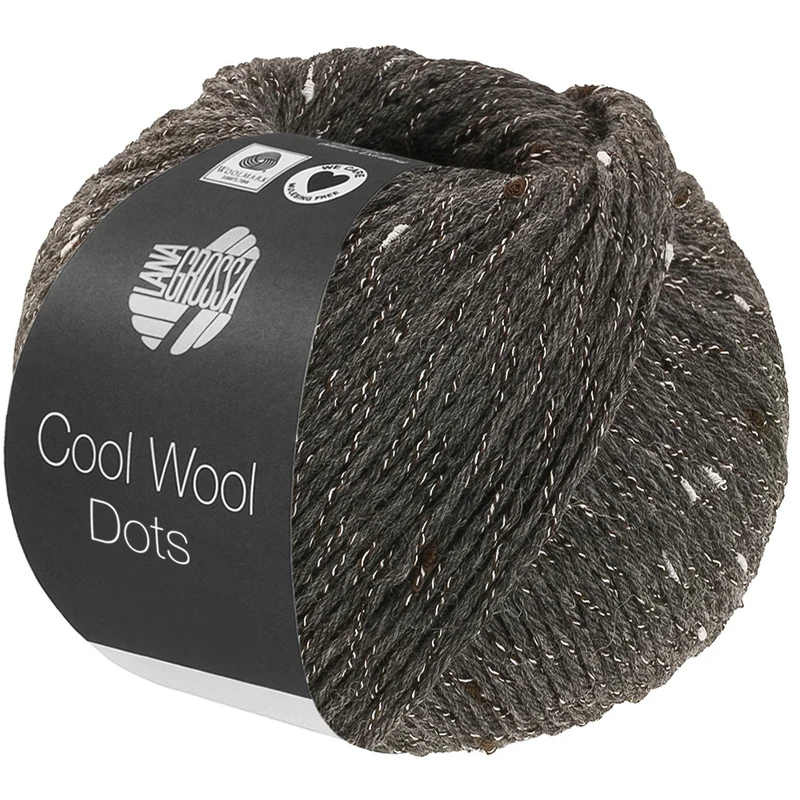 Lana Grossa Cool Wool Dots 10 Donkergrijs