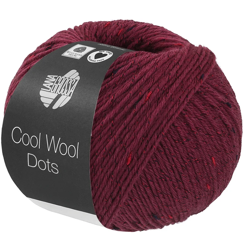 Lana Grossa Cool Wool Dots 04 Bourgondisch rood