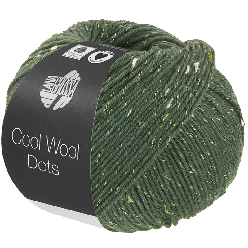 Lana Grossa Cool Wool Dots 08 Grijsgroen