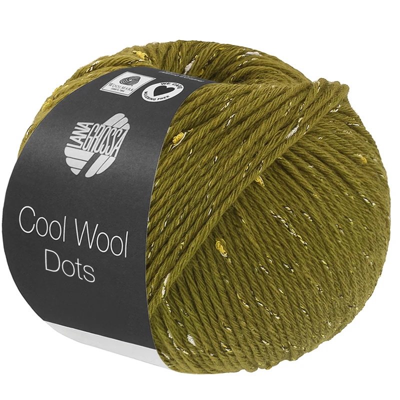 Lana Grossa Cool Wool Dots 07 Olijfgroen