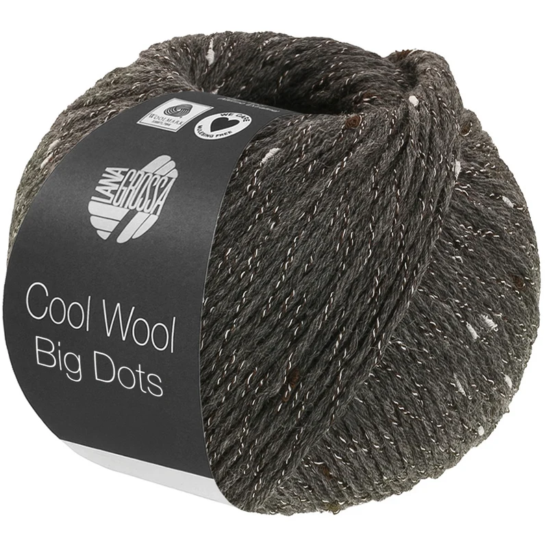 Lana Grossa Cool Wool Big Dots 110 Donkergrijs