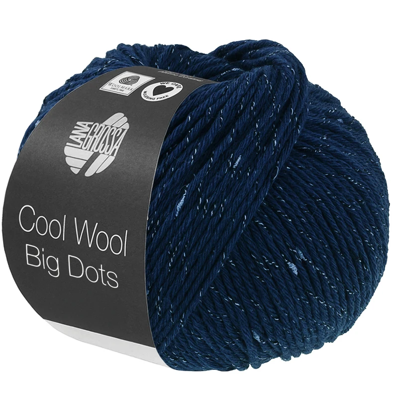 Lana Grossa Cool Wool Big Dots 102 Donkerblauw