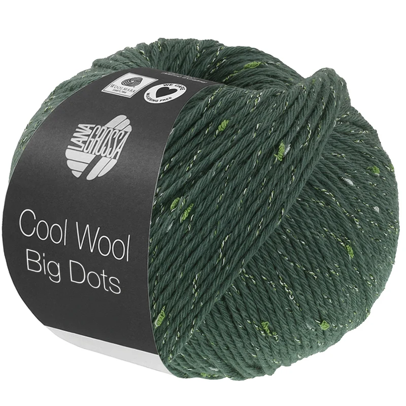 Lana Grossa Cool Wool Big Dots 108 Grijsgroen