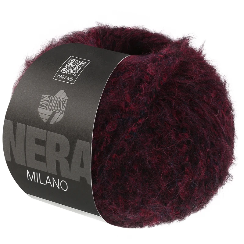 Lana Grossa Milano 12 Donkerrood/zwart gemêleerd