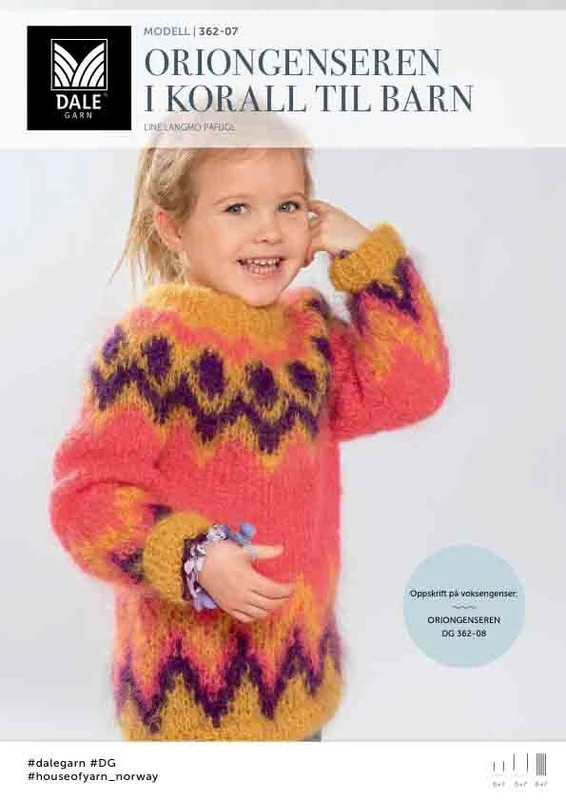 362-07 De Orion-sweater in koraal voor kinderen