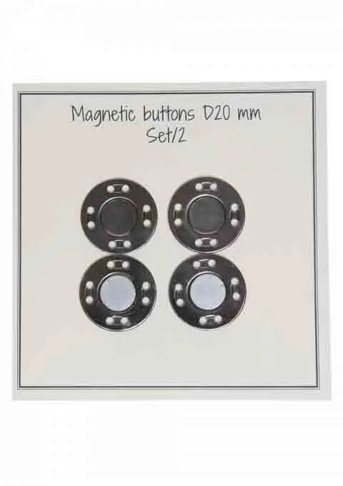 Go Handmade Magnetische Knopen 20 mm (2 stuks) Grijs