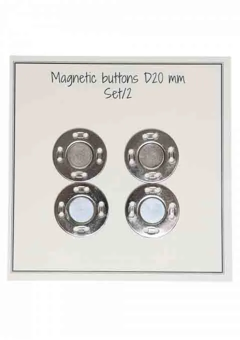 Go Handmade Magnetische Knopen 20 mm (2 stuks) Zilver