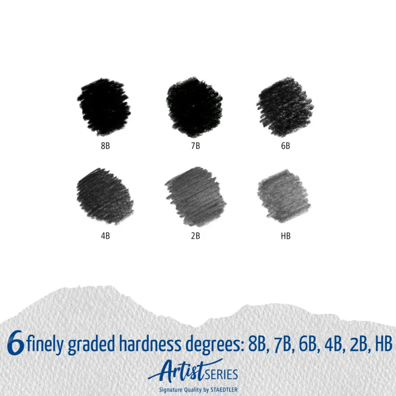 STAEDTLER Mars Lumograph tekenpotloden, 6 stuks – Degree
