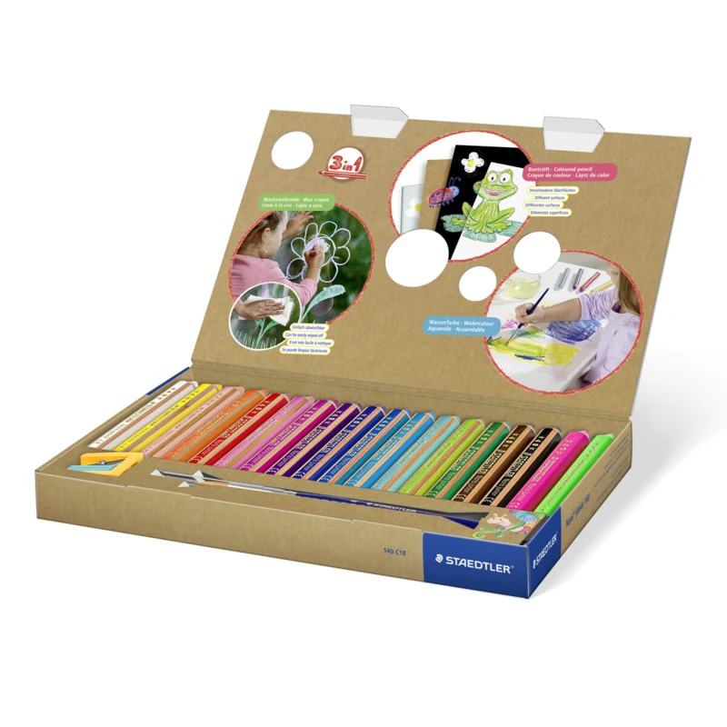 STAEDTLER Buddy 3-in-1 kleurpotloden, 18 stuks – Main