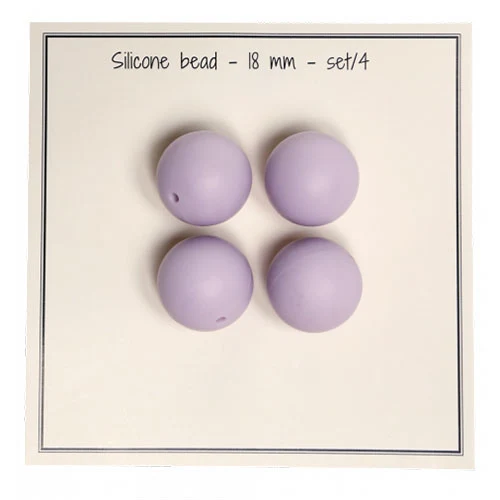 Go Handmade Silikone Perler 18 mm lavendel uni color