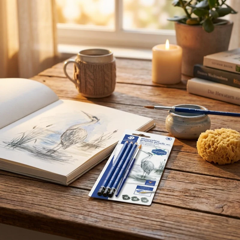 STAEDTLER Mars lumograph Aquarel potlood & penseel, 3 + 1 st – Hoofdafbeelding