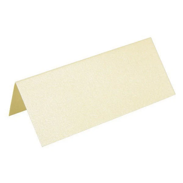 Paper Line Metallic Bordkort, 250 g, 7 x 10 cm, 10 stk Creme