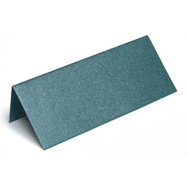 Paper Line Metallic Bordkort, 250 g, 7 x 10 cm, 10 stk Mørkegrøn