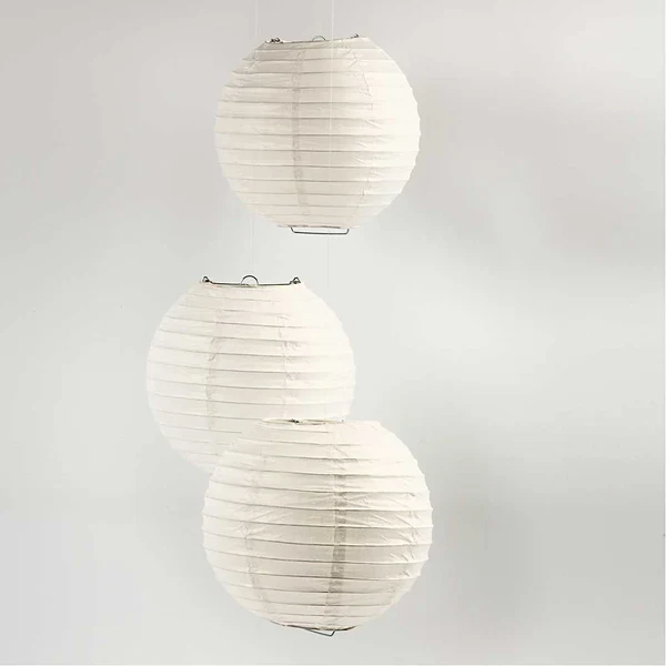 Papieren Lampion, 20 cm, 1 st Wit