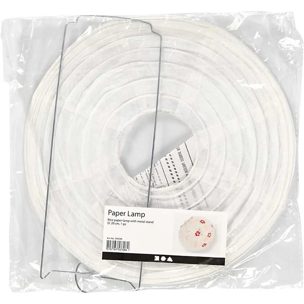 Papieren Lampion, 20 cm, 1 st Wit