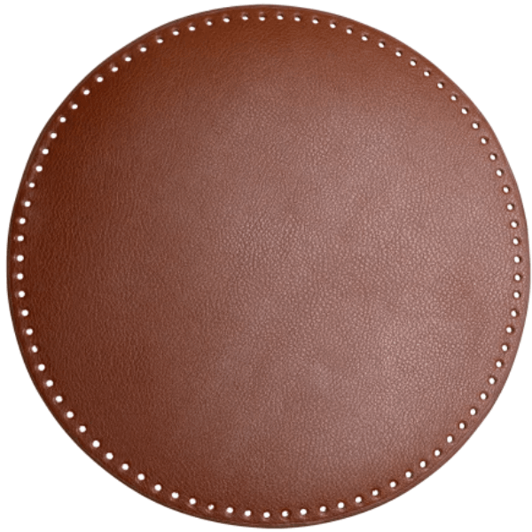 Go Handmade Tas-/Mandbodem, PU-leer, Rond, 35 cm 22570 Bruin