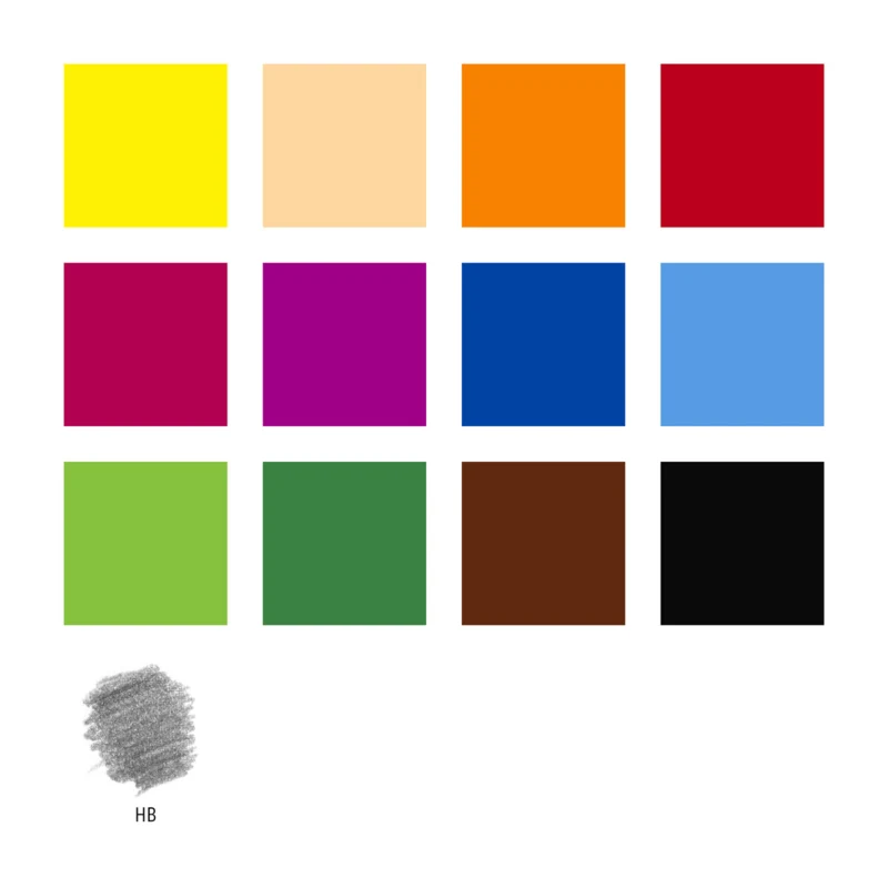 STAEDTLER Noris Club Kleurpotloden + Potlood & gum, 12 + 2 stuks – Colours