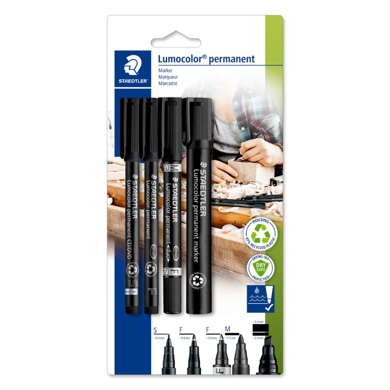 STAEDTLER Lumocolor Mix-set, 4 stuks