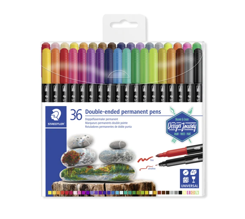 STAEDTLER Permanente stift met dubbele punt, 36 stuks – TB36