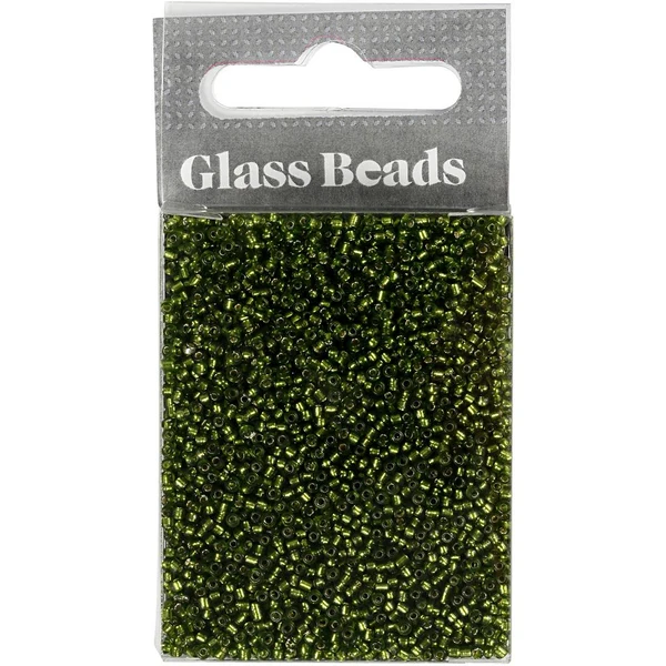 Rocailles, glaskralen 1,7 mm Gras groen