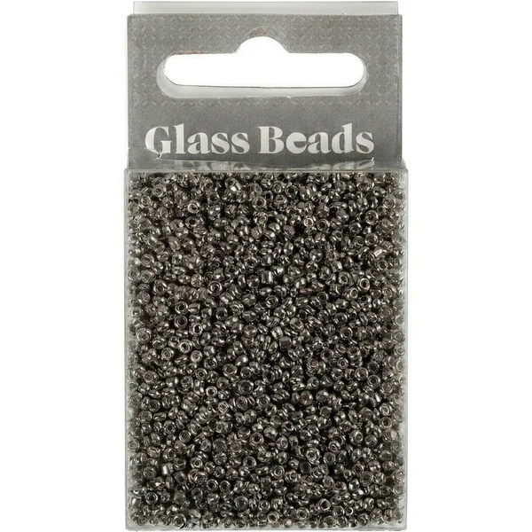 Rocailles, glaskralen 1,7 mm Grijs metaal
