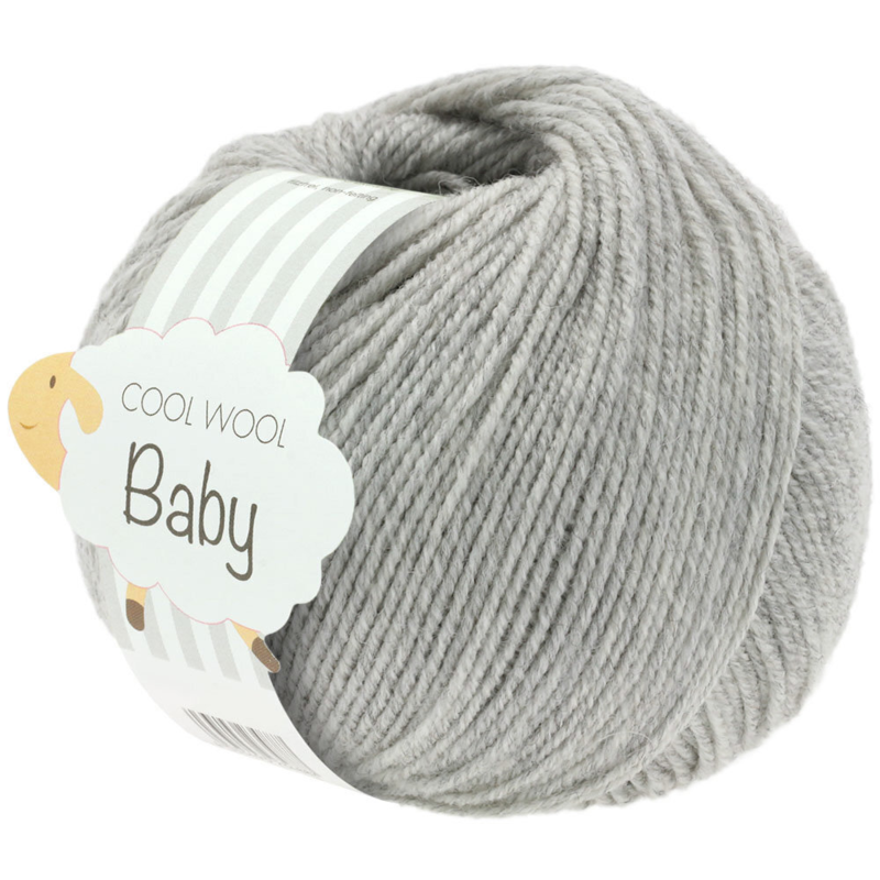 Lana Grossa Cool Wool Baby 206 Lichtgrijs gemêleerd